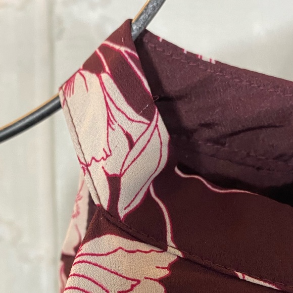 LC Lauren Conrad runway burgundy floral midi dress size 10 - machine washable! - Picture 7 of 10